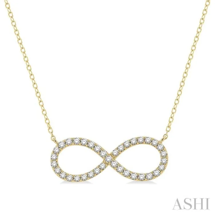 1/2 Ctw Round Cut Diamond Infinity Necklace in 14K Yellow Gold