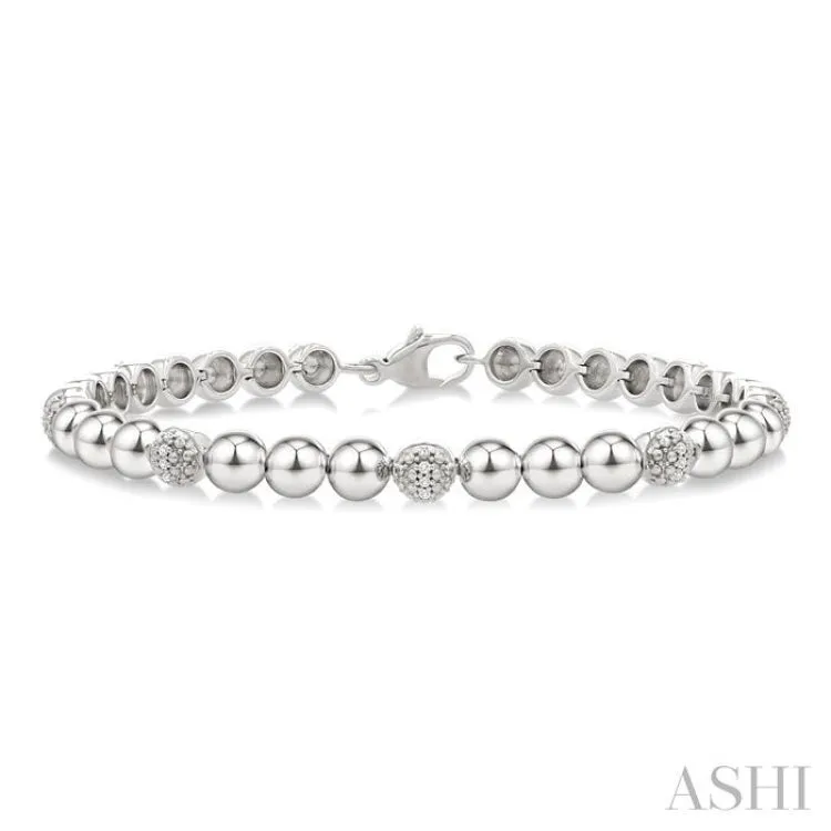 .15CTRDDM BOLD ROUND BEAD BRACELET SL-S*