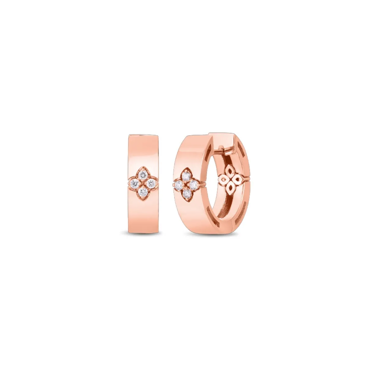 18K LOVE IN VERONA SMALL HOOP EARRINGS WITH  DIAMONDS