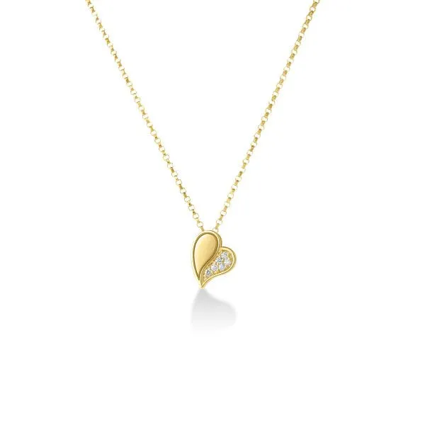 18K YELLOW GOLD AMORINO DIAMOND FLOWER NECKLACEE