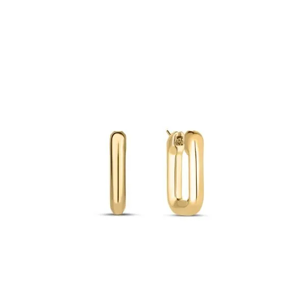 18K YELLOW GOLD SQUARE HINGED HOOPS