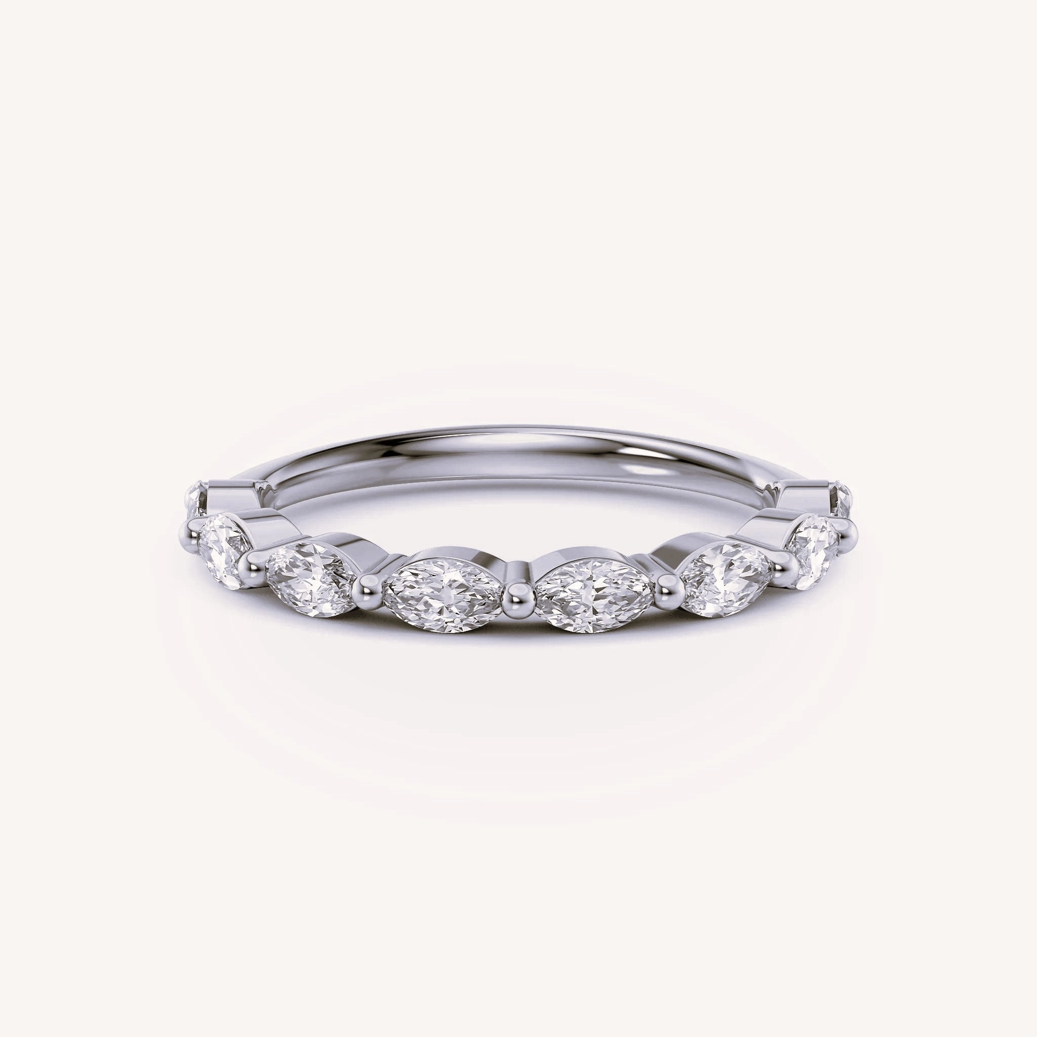 18K WHITE GOLD MARQUISE DIAMOND BAND