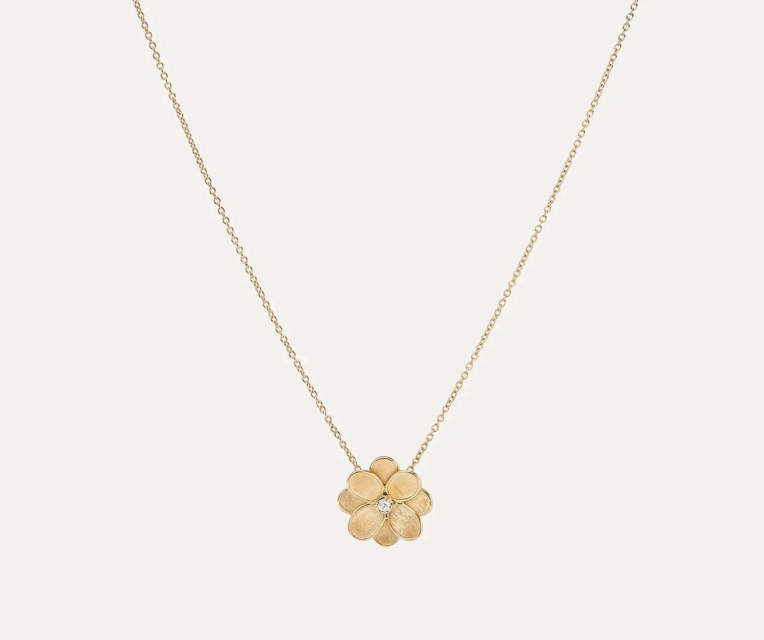18K YELLOW GOLD AND DIAMOND FLOWER NECKLACE FROM THE PETALI COLLECTION