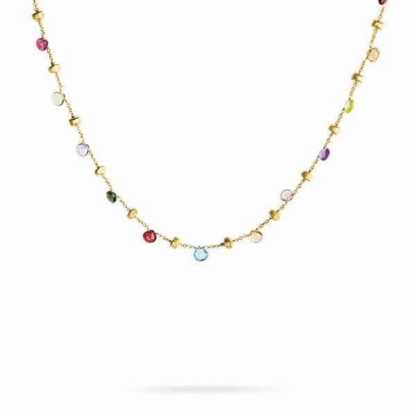18K YELLOW GOLD AND GEMSTONE NECKLACE FROM THE PARADISE COLLECTION