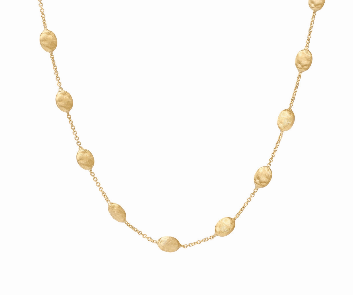 18K YELLOW GOLD MEDIUM BEAN ADJUSTABLE NECKLACE FROM THE SILIGLIA COLLECTION