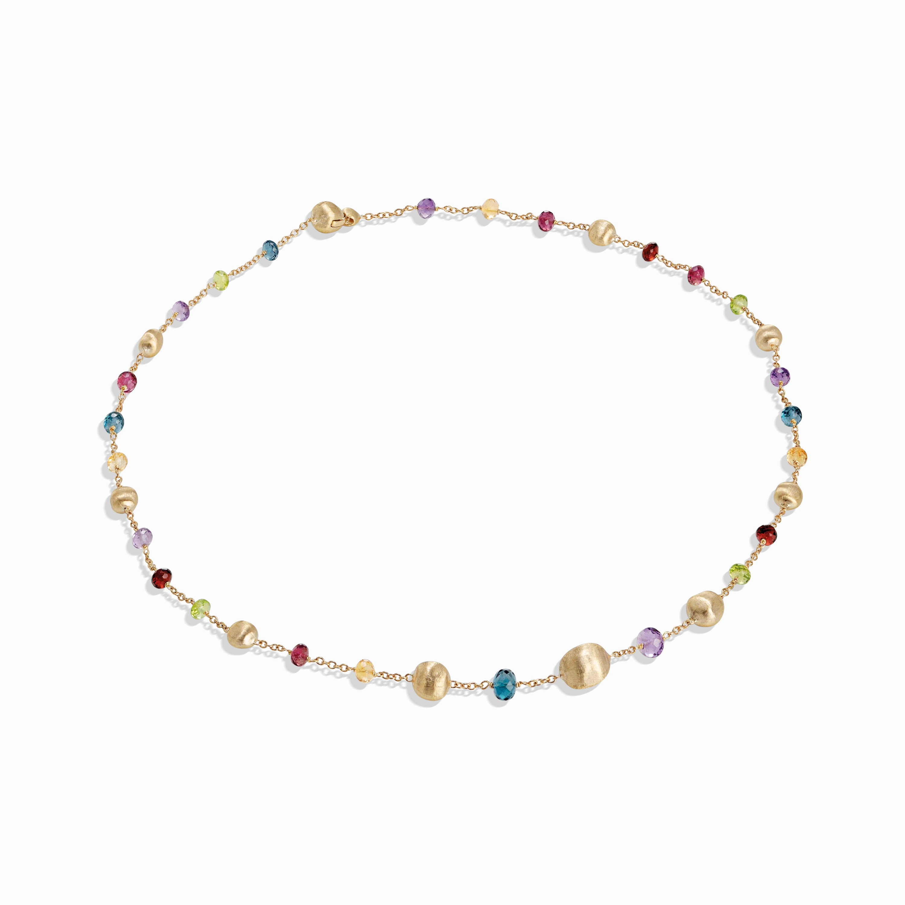 18K YELLOW GOLD MIXED GEMSTONE NECKLACE FROM THE AFRICA COLLECTION