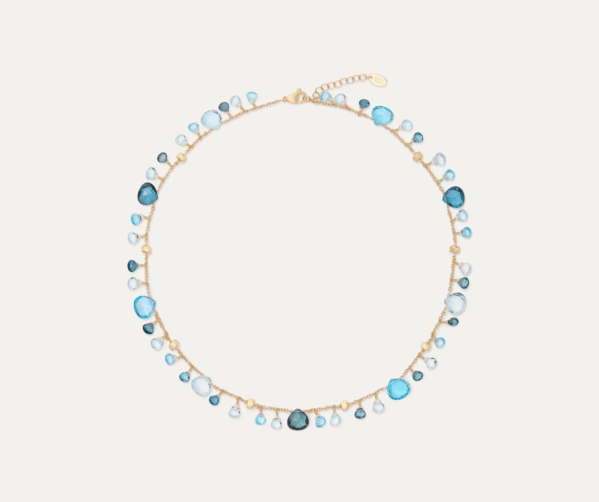 18K YELLOW GOLD MIXED TOPAZ SINGLE-STRAND NECKLACE FROM THE PARADISE COLLECTION