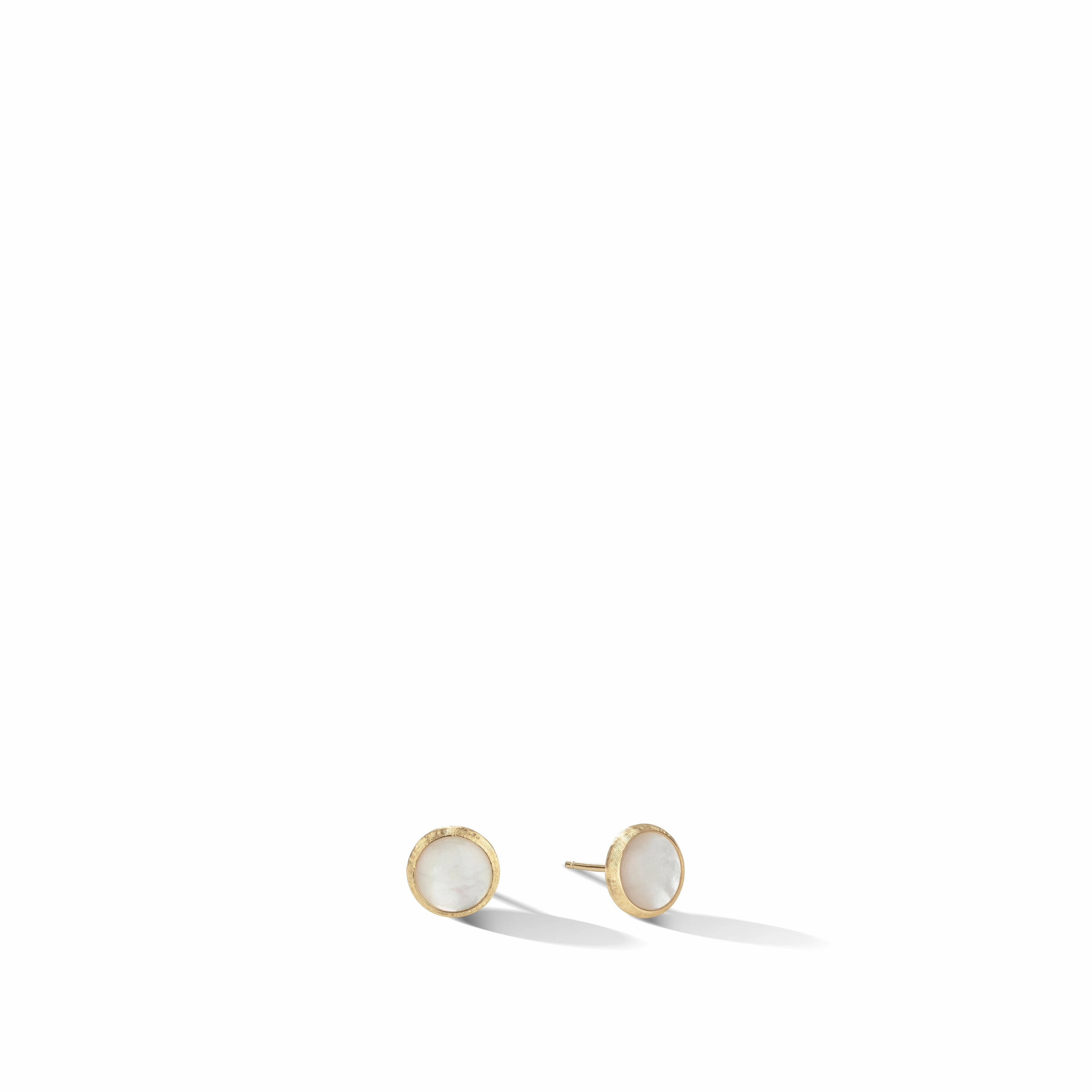 18K YELLOW GOLD MOTHER OF PEARL STUD EARRINGS