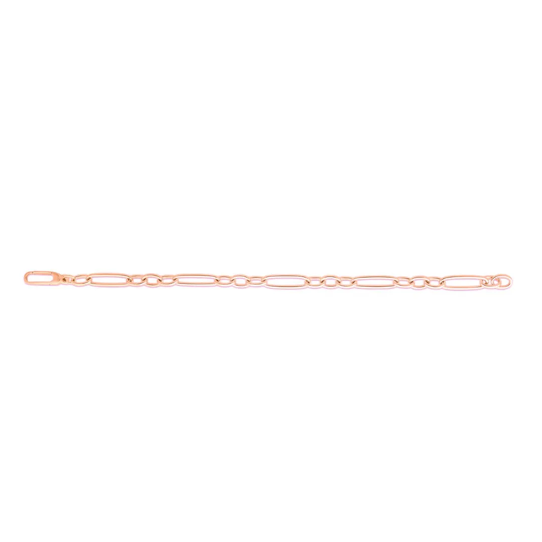 18KT ROSE GOLD ALTERNATING SHORT & LONG OVAL LINK BRACELET