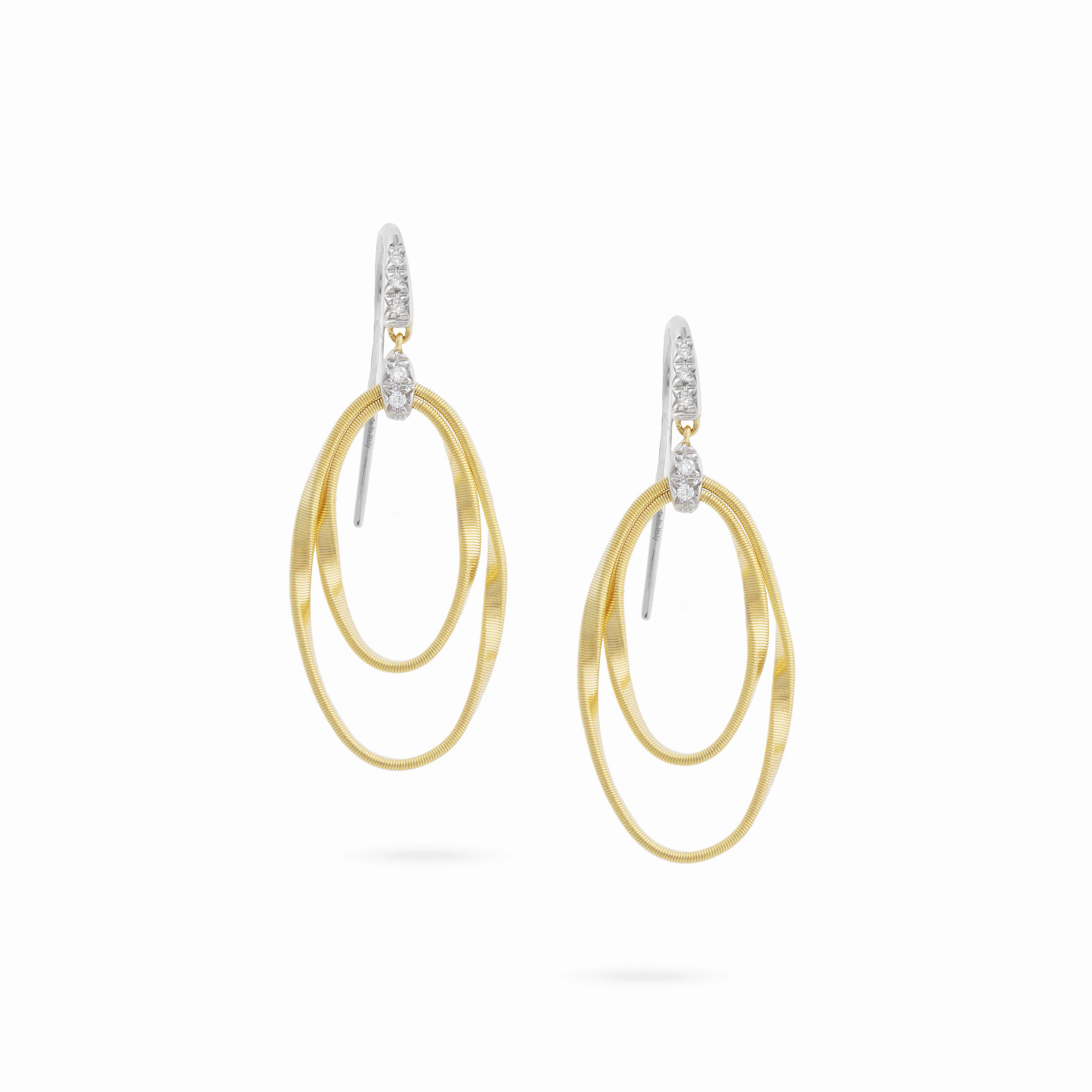 18KY ONDE MARRAKECH .08CT DIA EARRINGS