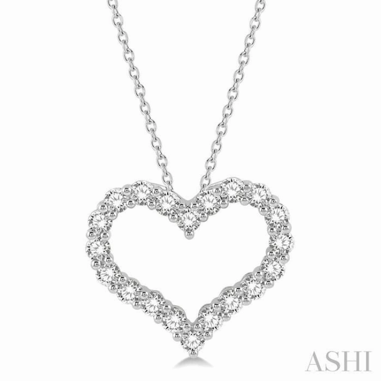 1.00CTRDDM HEART PENDANT WG 14K-H CH*
