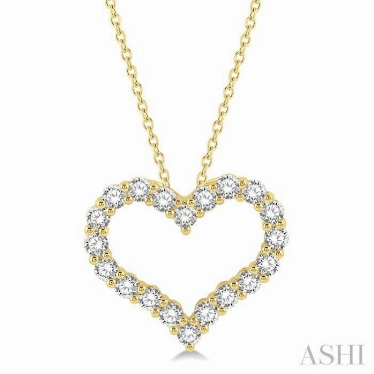 1.00CTRDDM HEART PENDANT YG 14K-H CH*