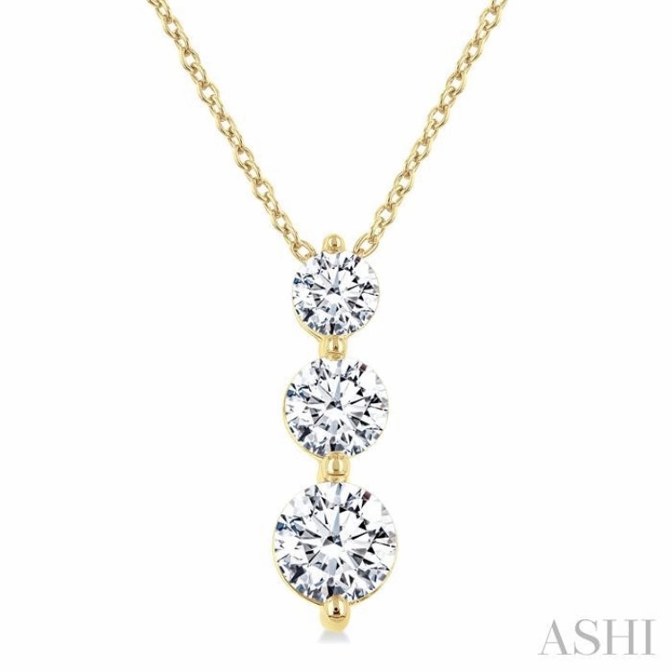 1.0CTRDDM 3STONE SNOWMAN PD YG 14K-G CH*