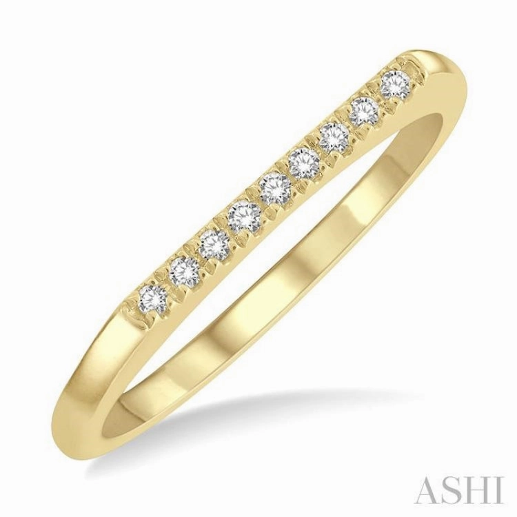 1/20 ctw Bar Top Round Cut Diamond Stackable Petite Ring in 10K Yellow Gold