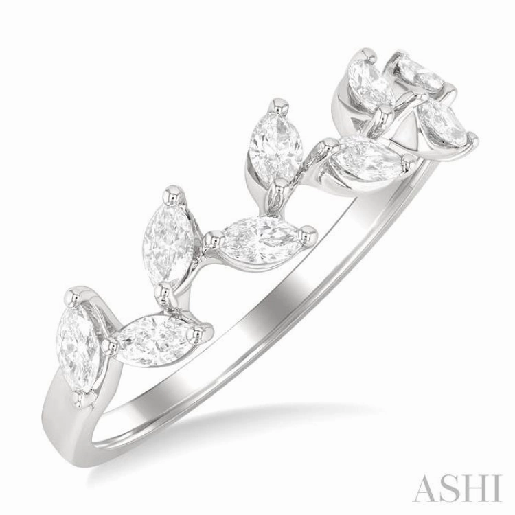 1/2 Ctw Scatter Marquise Cut Diamond Fashion Ring in 14K White Gold