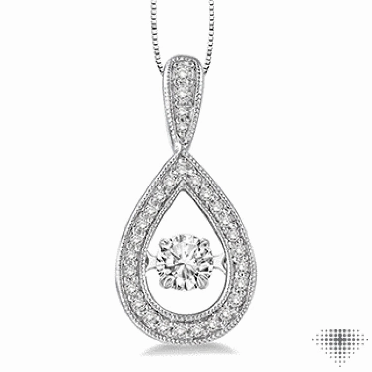 1/3 ctw Diamond Emotion Pendant in 14K White Gold with Chain