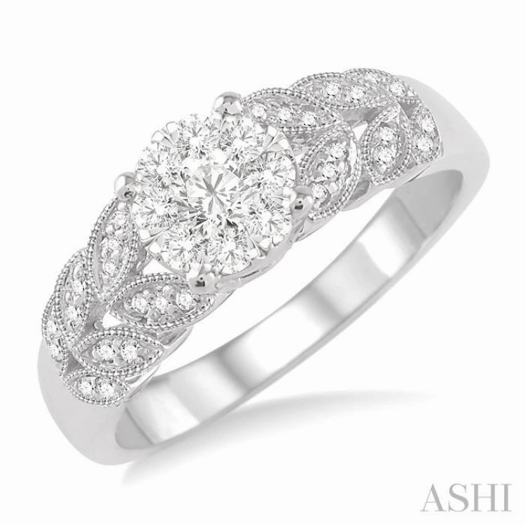 1/3 ctw Lovebright Round Cut Diamond Ring in 10K White Gold