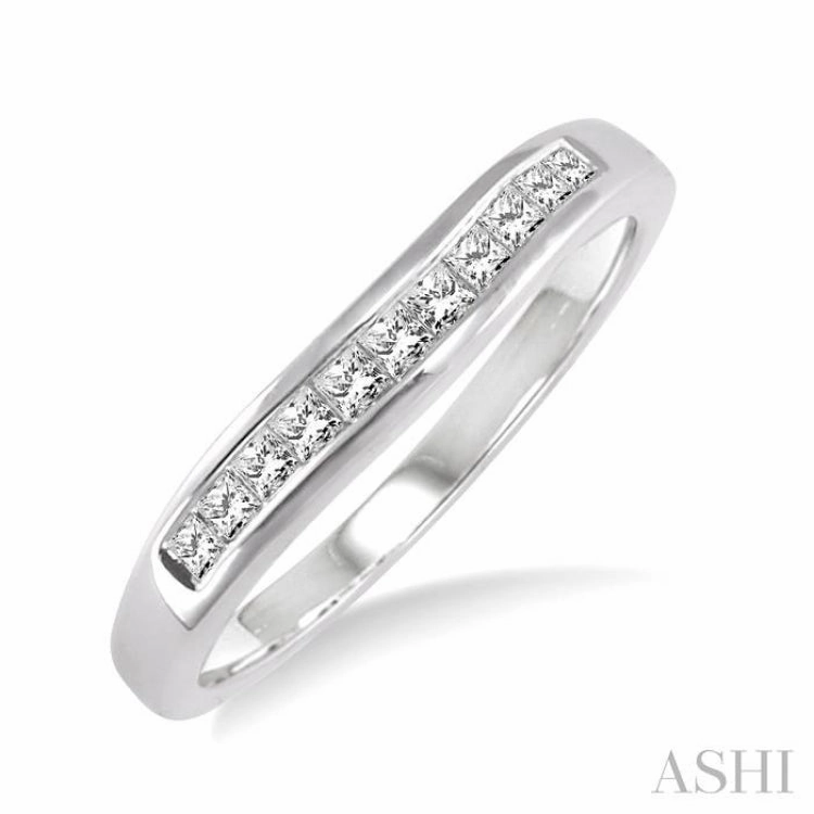1/4 ctw Princess Cut Diamond Matching Wedding Band in 14K White Gold