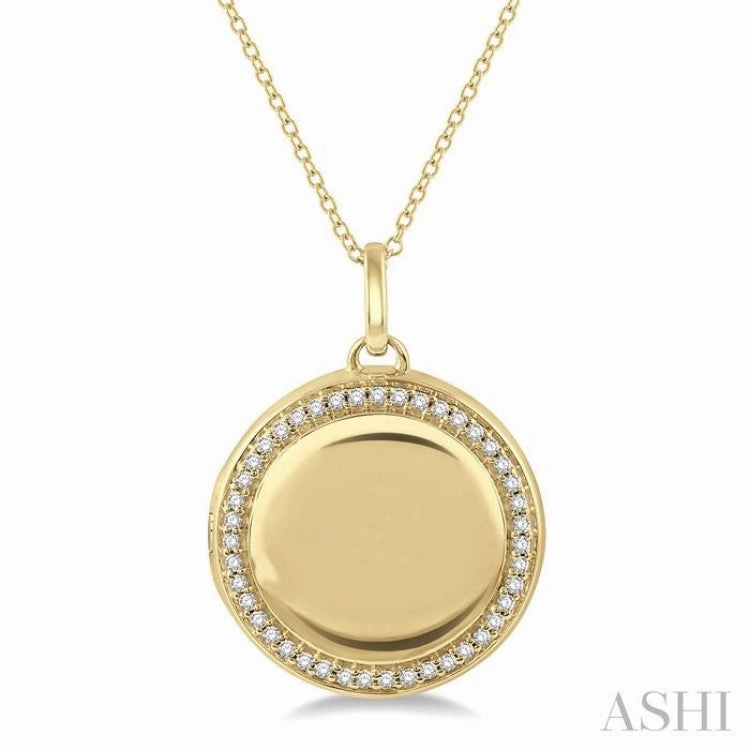 1/4 ctw Round Cut Diamond Circle Locket Pendant With Chain in 10K Yellow Gold