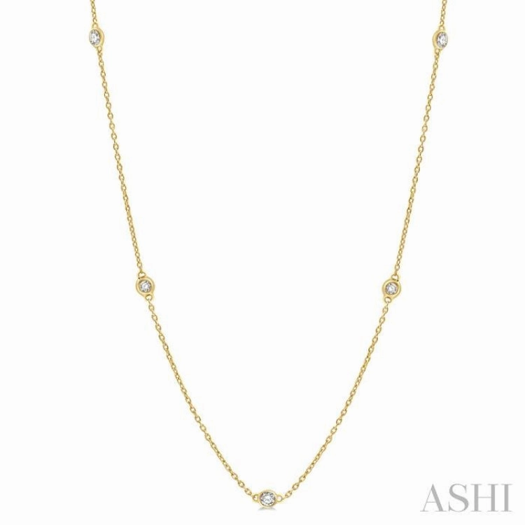 1/4 ctw Round Cut Diamond Fashion Necklace in 14K Yellow Gold