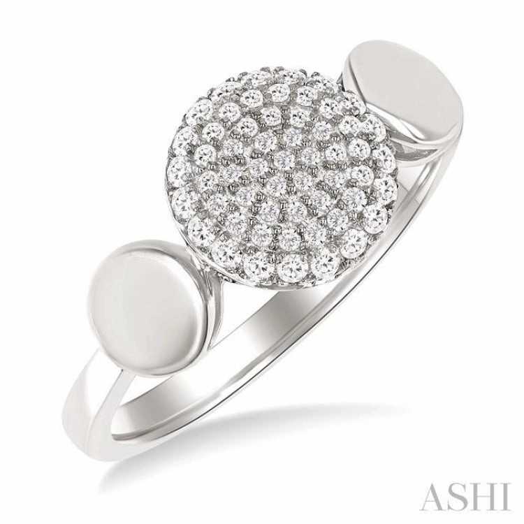 1/4 Ctw Round Shape Pave Set Round Cut Diamond Ring in 10K White Gold