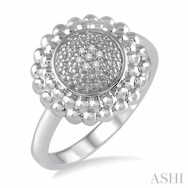 1/50 ctw Round Cut Diamond Ring in Sterling Silver