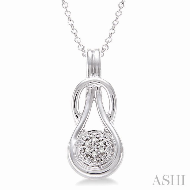 1/50 ctw Single Cut Diamond Fashion Pendant in Sterling Silver with Chain