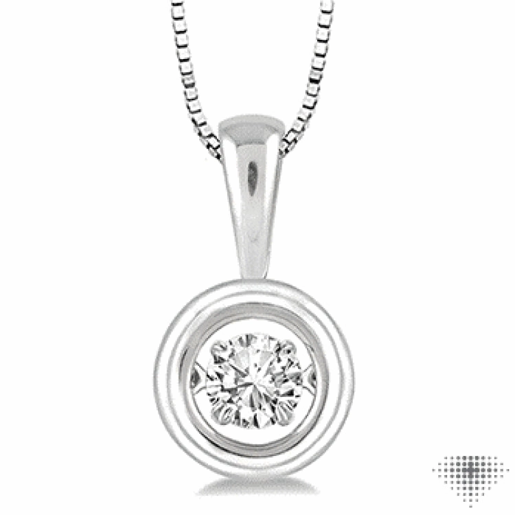 1/5 ctw Diamond Emotion Pendant in 14K White Gold with Chain