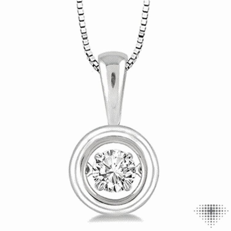 1/5 ctw Diamond Emotion Pendant in 14K White Gold with Chain