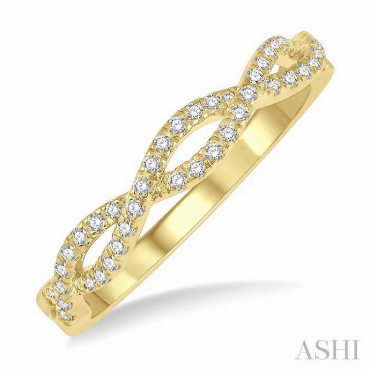 1/5 ctw Entwined Round Cut Diamond Fashion Ring in 14K Yellow Gold