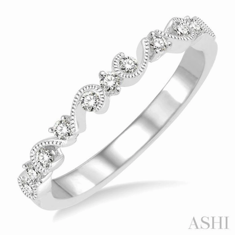 1/5 ctw Round Cut Diamond Stack Band in 14K White Gold