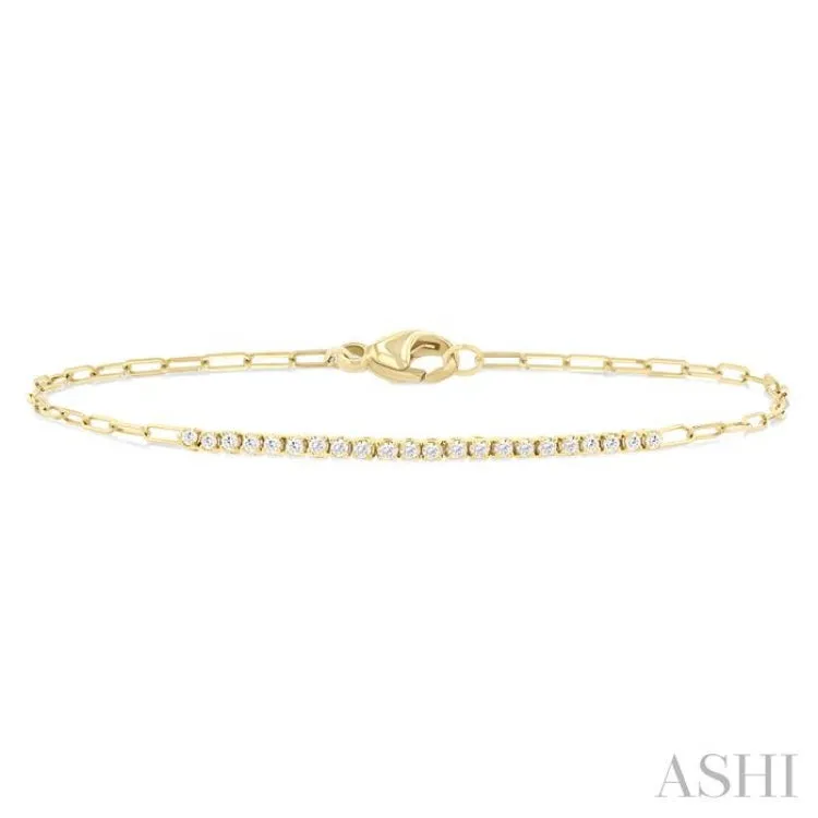 .25CTRDDM PAPER CLIP BRACELET YG 14K-G*