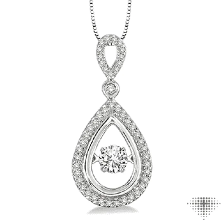 3/8 ctw Diamond Emotion Pendant in 14K White Gold with Chain