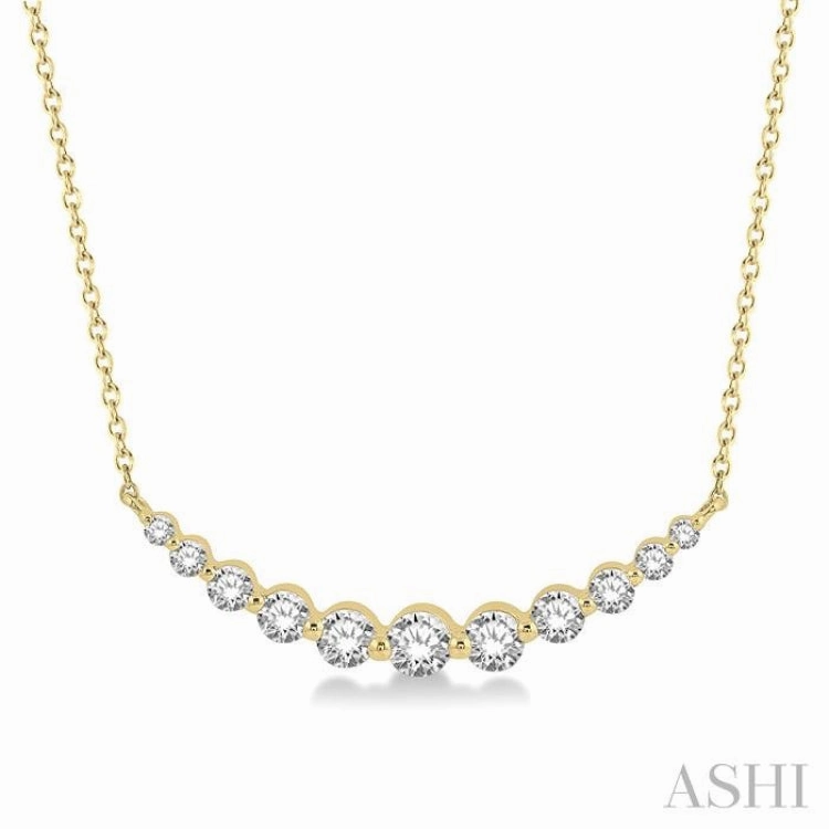 3/4 Ctw Diamond Smile Necklace in 14K Yellow Gold