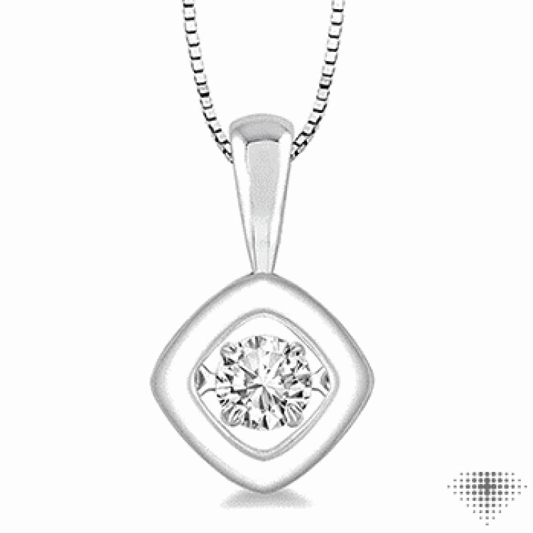 3/8 ctw Round Cut Diamond Emotion Pendant in 14K White Gold with Chain