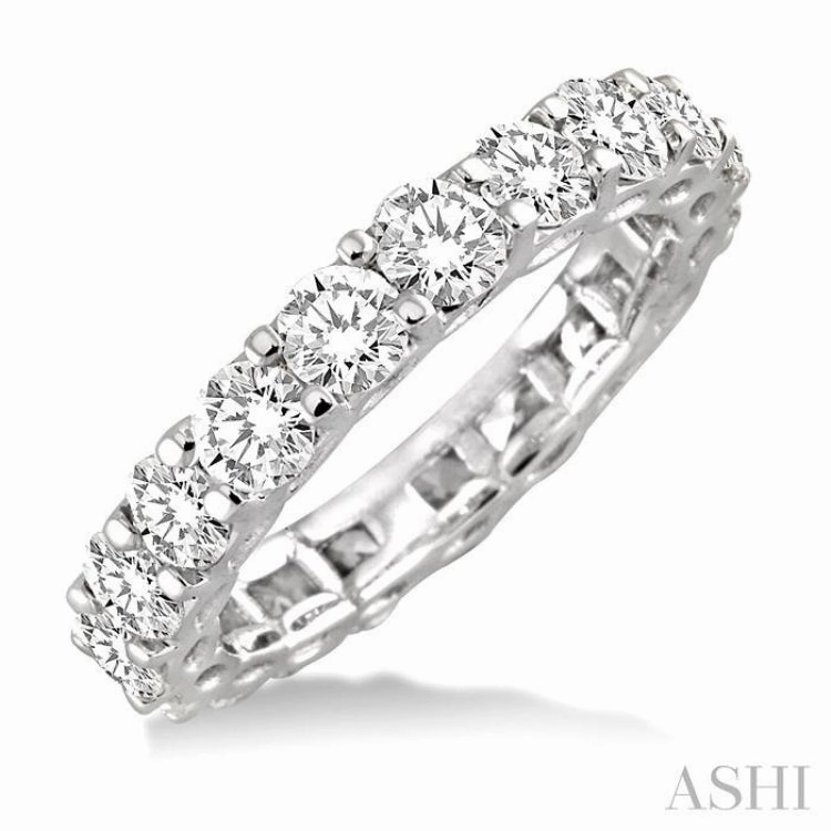 3 Ctw Round Cut Diamond Eternity Band in 18K White Gold