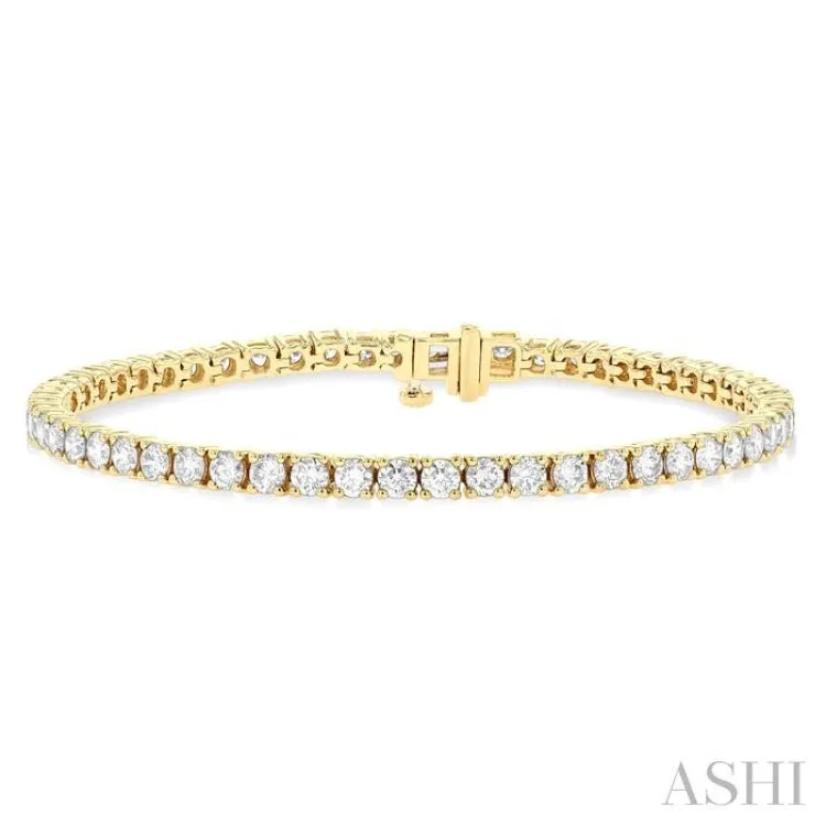 5 ctw Round Cut Diamond Tennis Bracelet in 14K Yellow Gold