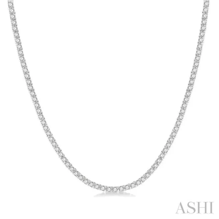 5.00 ctw Round Cut Diamond Tennis Necklace in 14K White Gold