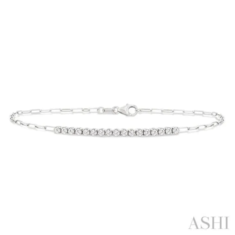 .50CTRDDM PAPER CLIP BRACELET WG 14K-G*