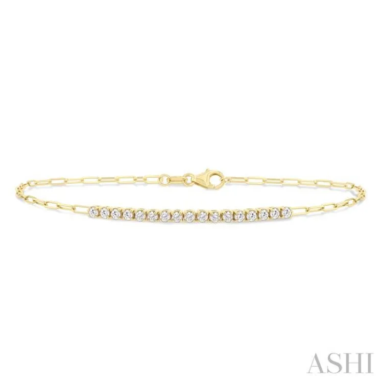 .50CTRDDM PAPER CLIP BRACELET YG 14K-G*