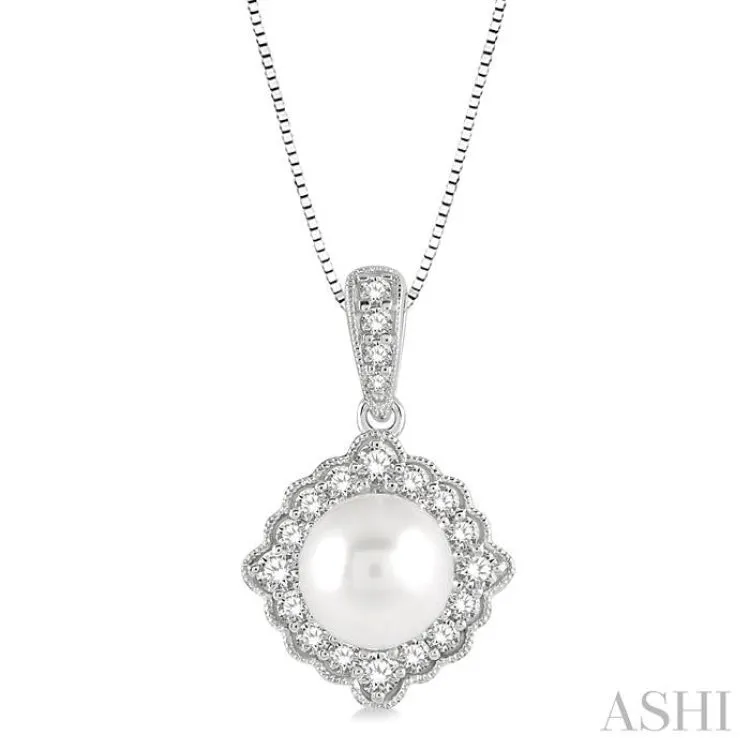 7 MMRD Cultured Pearl .20CTRDDM HALO PD WG10K-G CH*