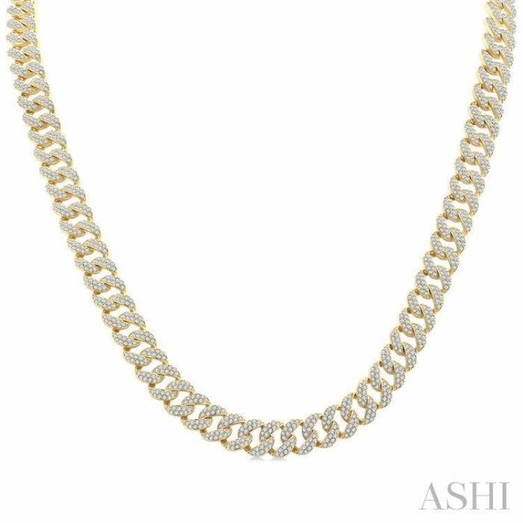 8.0CTRDDM CUBAN NECKLACE YG 14K-G*