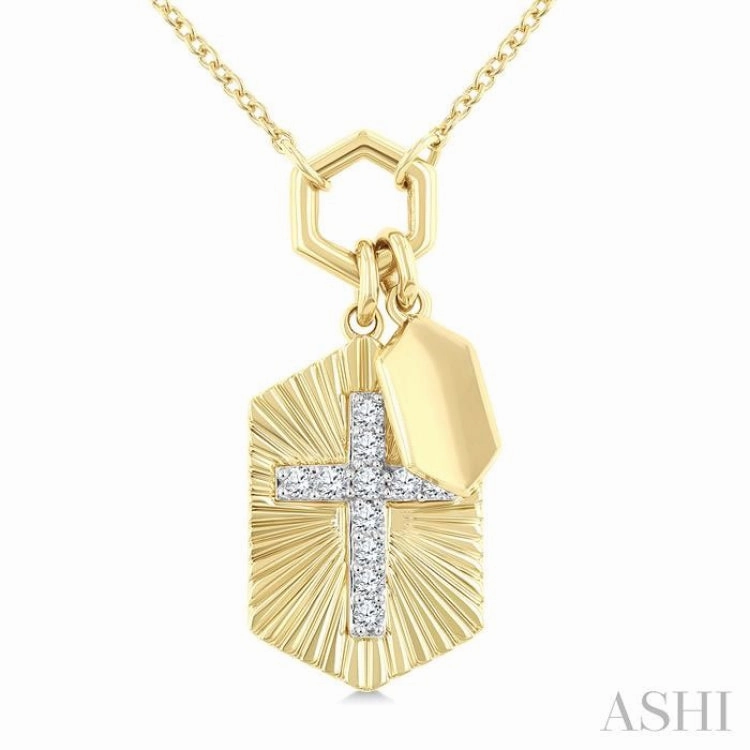 .12CTRDDM CROSS CHARM PD YW 10K-G CH*