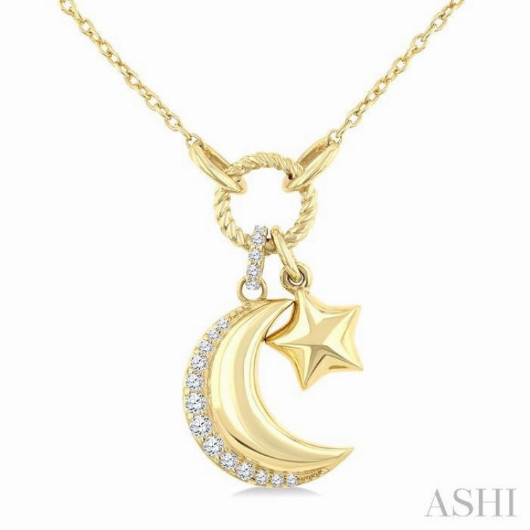 .12CTRDDM MOON CHARM PD YG 10K-G CH*