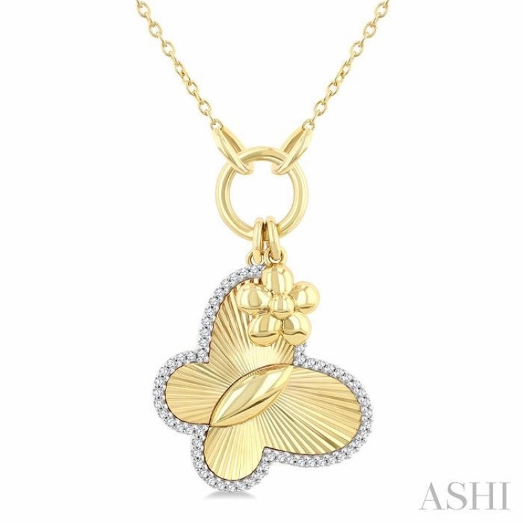 .15CTRDDM BUTERFLY CHARM PD YW 10K-G CH*