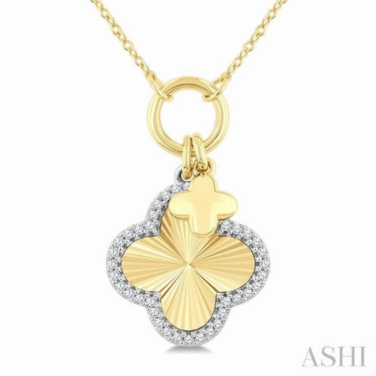 .15CTRDDM CLOVER CHARM PD YW 10K-G CH*
