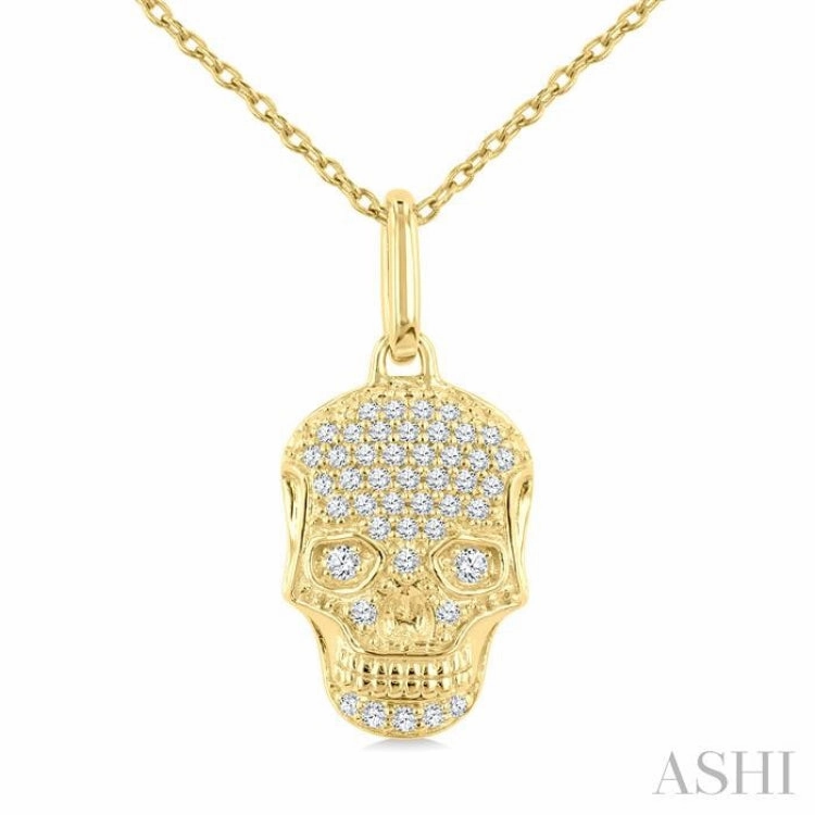 .15CTRDDM PETITE SKULL PD YG 10K-S CH*