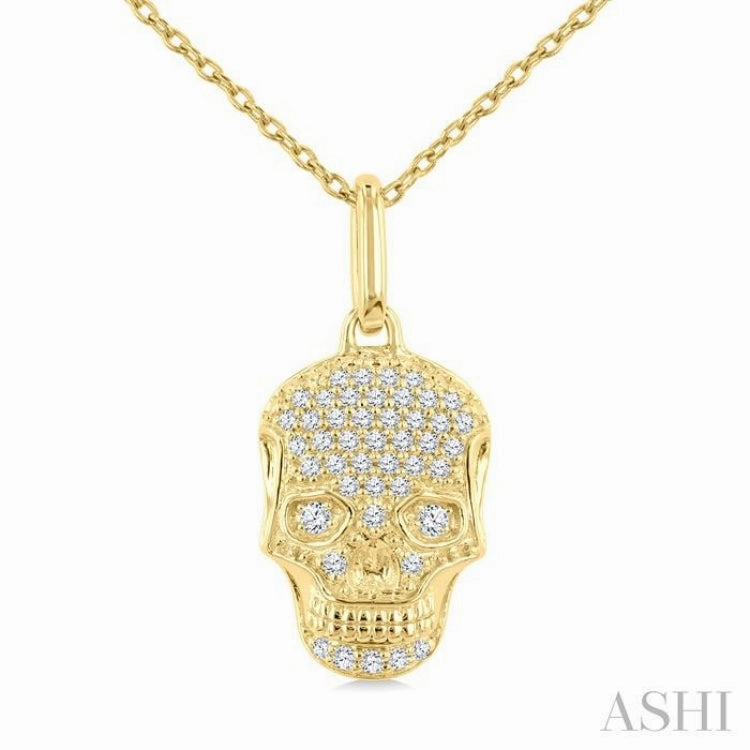 .15CTRDDM PETITE SKULL PD YG 10K-S CH*