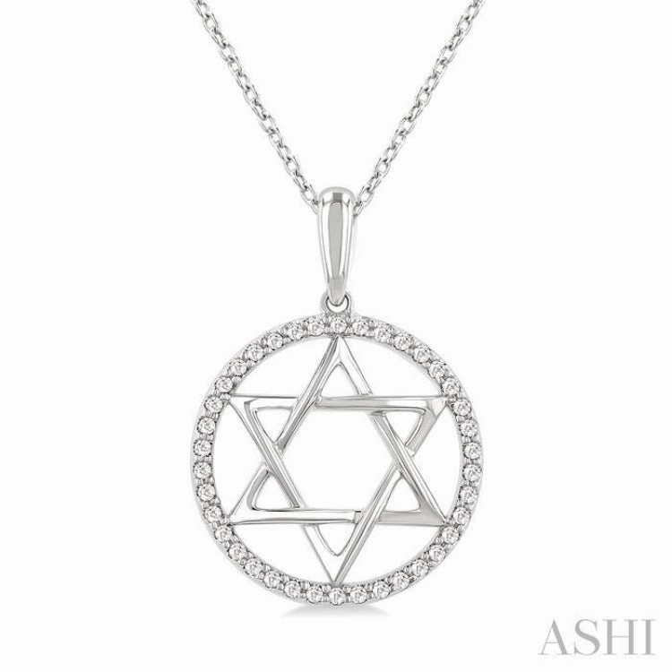 .15CTRDDM STAR OF DAVID PD WG 10K-S CH*