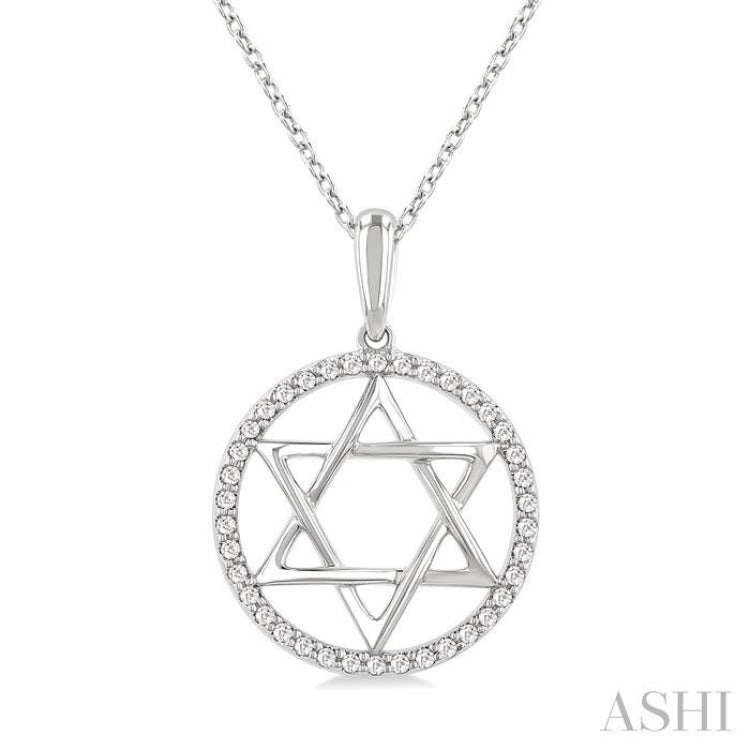 .15CTRDDM STAR OF DAVID PD WG 10K-S CH*